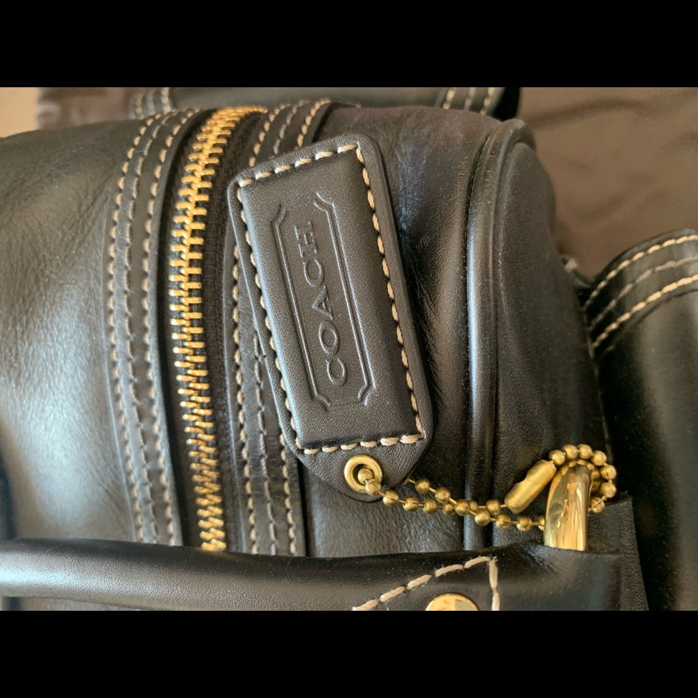 Black leather Vintage COACH doctor’s bag - Picture 2 of 3